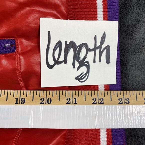 VTG Converse Luxury Puffer Jacket Hoodie Red Purple Unisex M Bomber Removable - Picture 13 of 15
